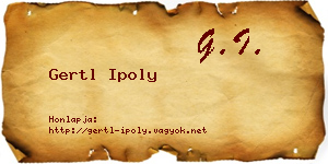 Gertl Ipoly névjegykártya